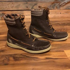 Sperry Hikerfish Leather Boots Brown Size 6
